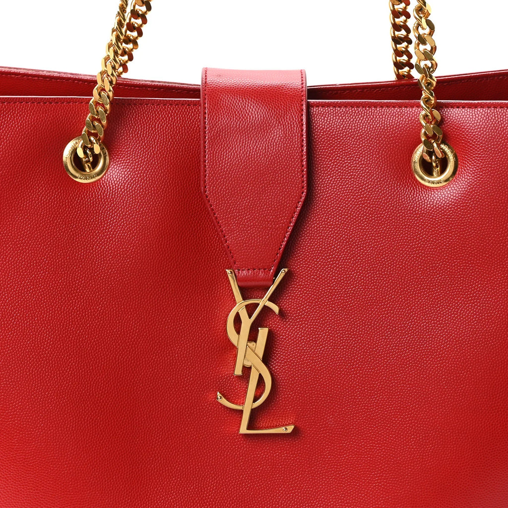 Saint Laurent YSL Leather Tote Bag - Red ❤️✨