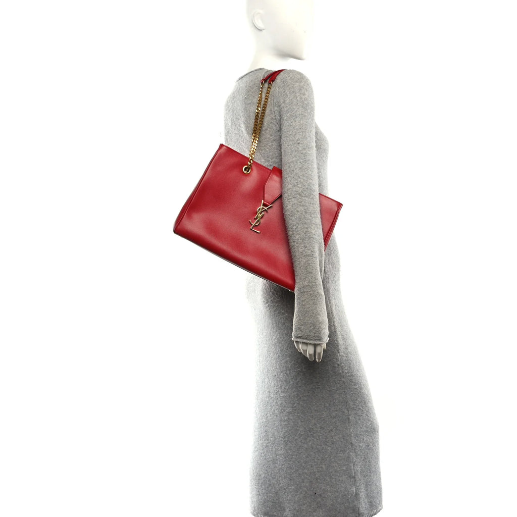 Saint Laurent YSL Leather Tote Bag - Red ❤️✨