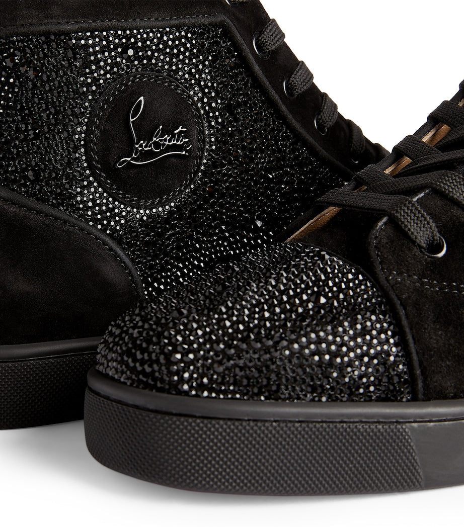 Christian Louboutin Black Strass High-Top Sneakers