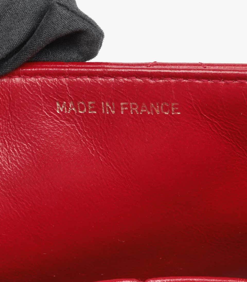 Chanel Classic Flap Bag Red Lambskin Gold Hardware