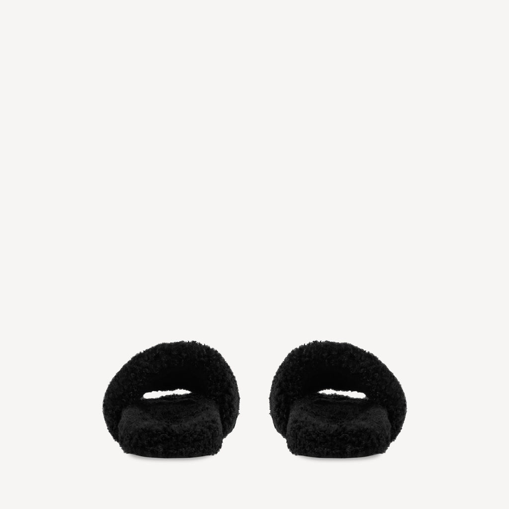 Balenciaga Furry Pool Slide "Black"