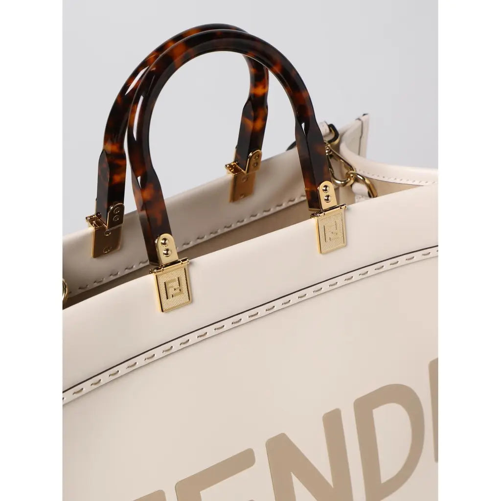 Fendi Sunshine Medium Tote Bag "Cream Leather"