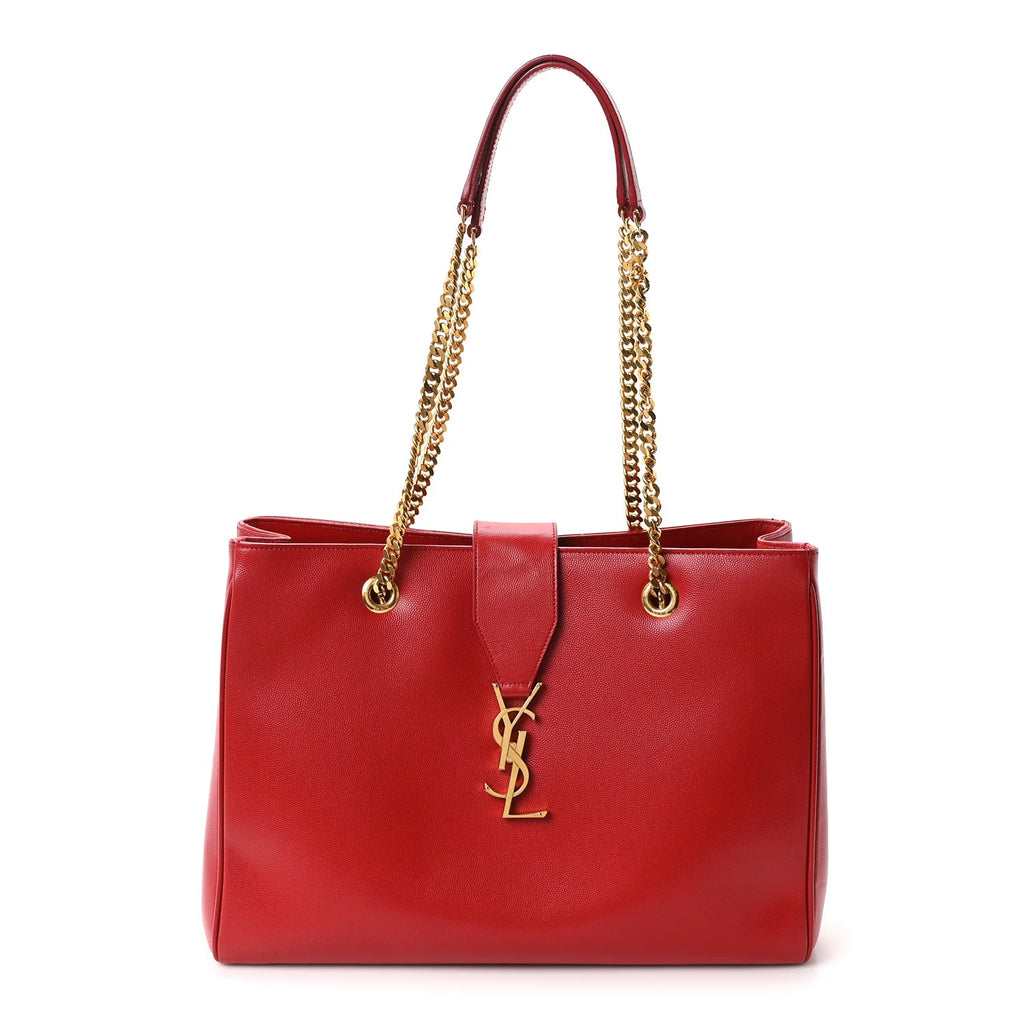 Saint Laurent YSL Leather Tote Bag - Red ❤️✨