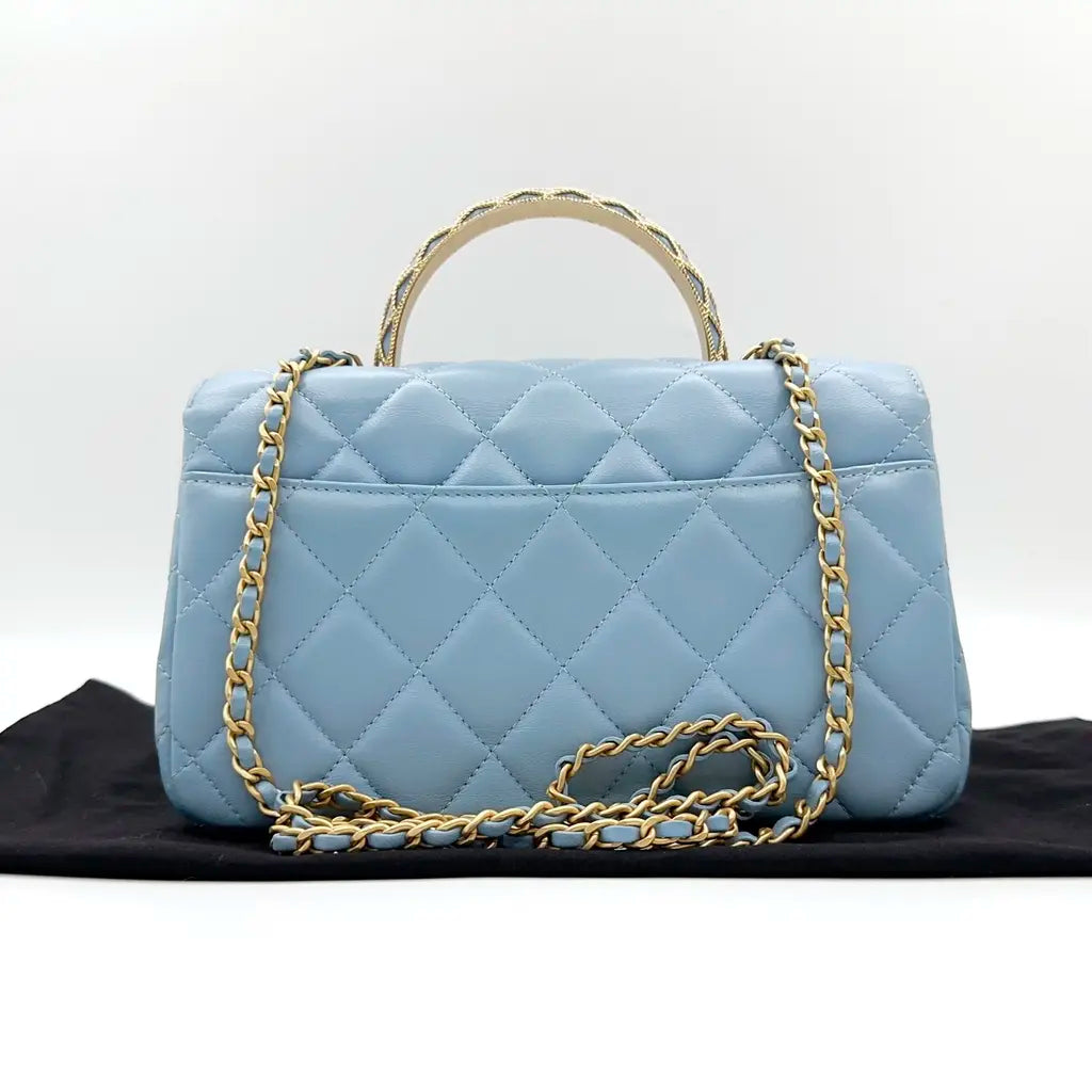 Chanel Trendy CC Top Handle Bag "Sky Blue Caviar"