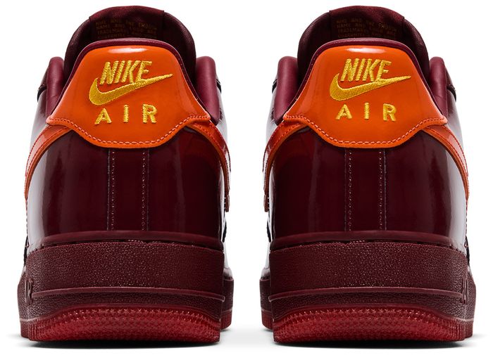 Nike Air Force 1 Low "Burgundy & Orange Patent"