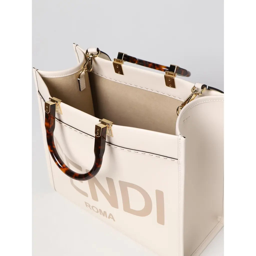 Fendi Sunshine Medium Tote Bag "Cream Leather"
