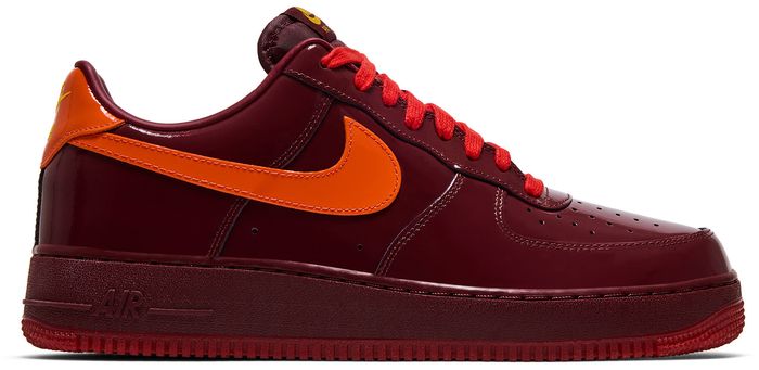 Nike Air Force 1 Low "Burgundy & Orange Patent"