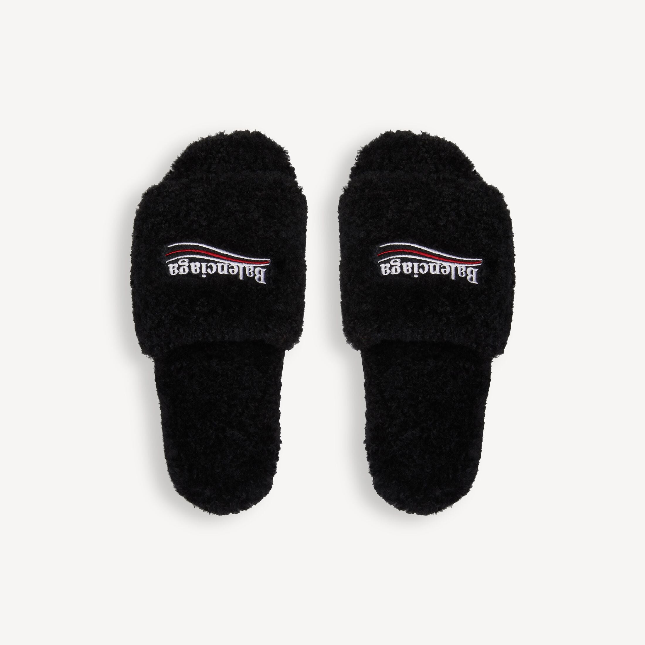 Balenciaga Furry Pool Slide "Black"