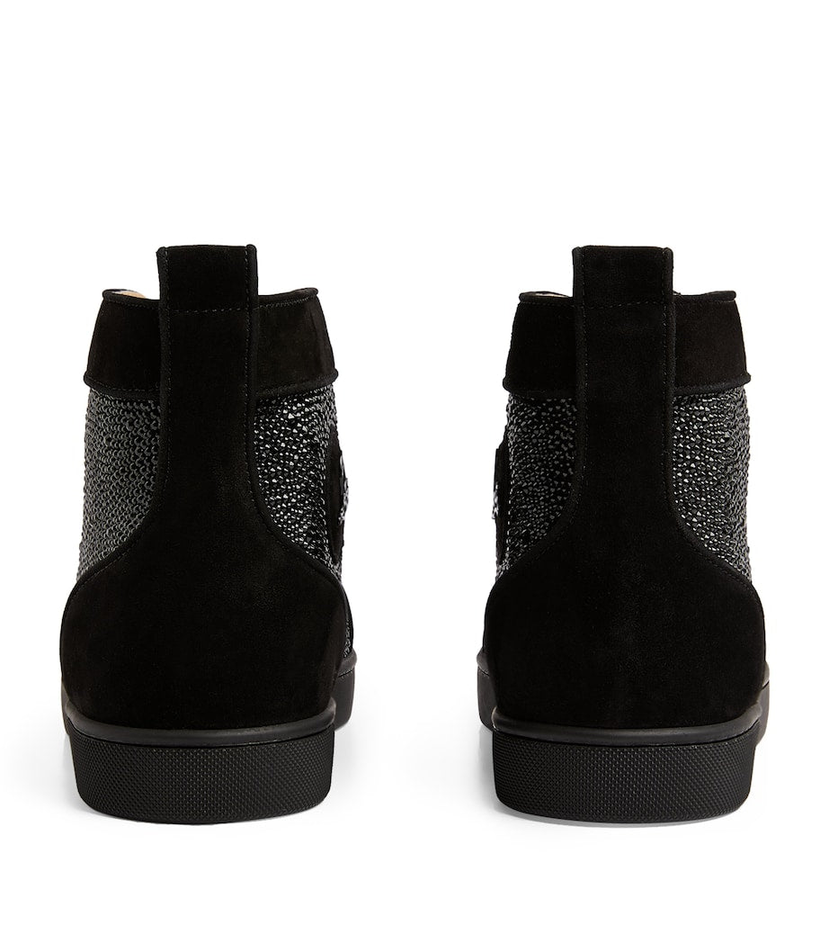 Christian Louboutin Black Strass High-Top Sneakers