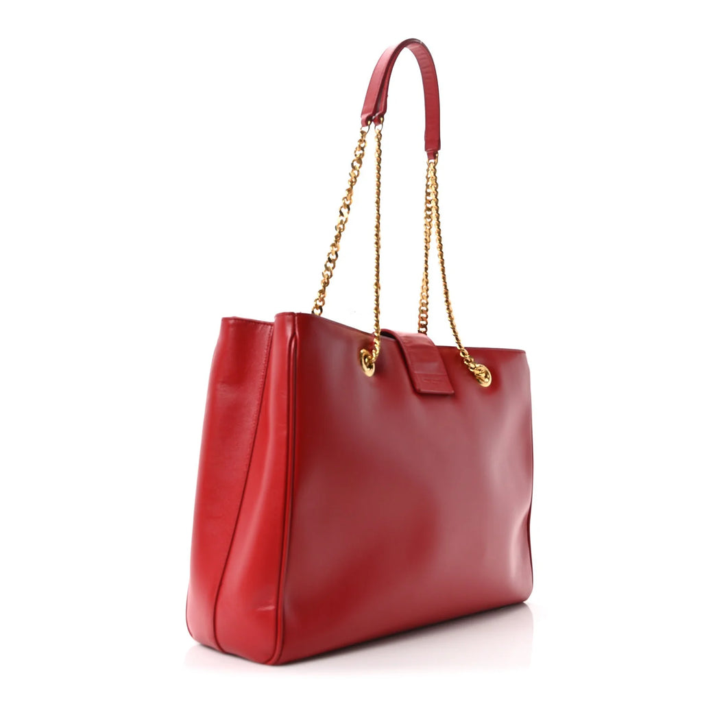 Saint Laurent YSL Leather Tote Bag - Red ❤️✨