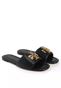 Tory Burch Eleanor Leather Slide "Black Gold"