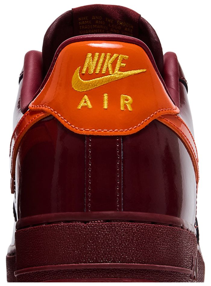 Nike Air Force 1 Low "Burgundy & Orange Patent"
