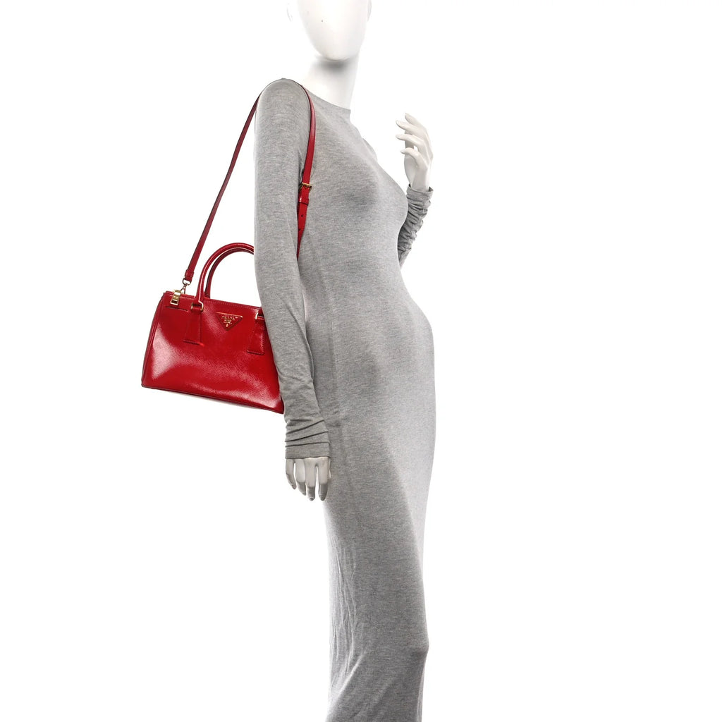 Prada Galleria Saffiano Leather Handbag - Red