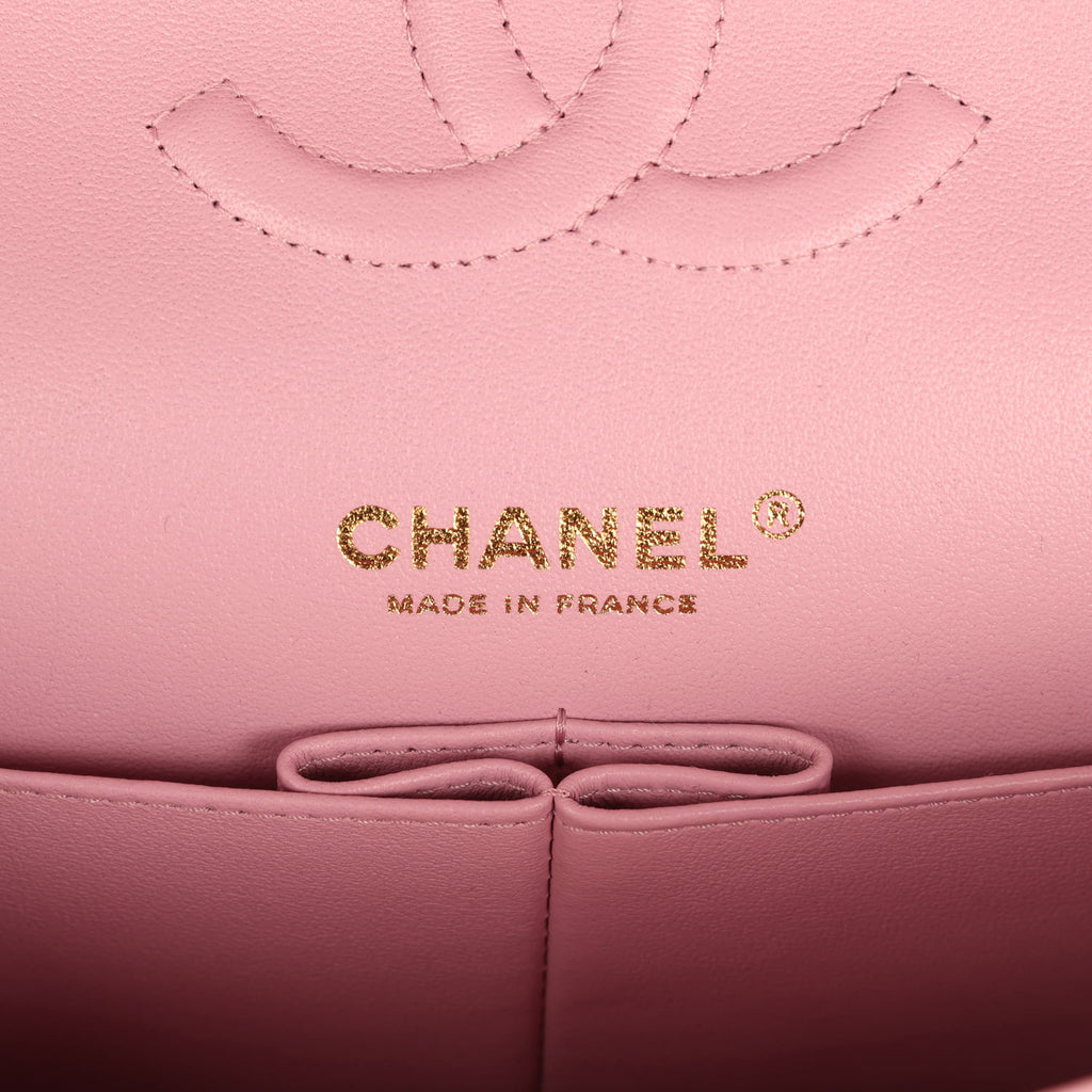 Chanel Classic Medium Double Flap Bag "Pink Caviar Gold"