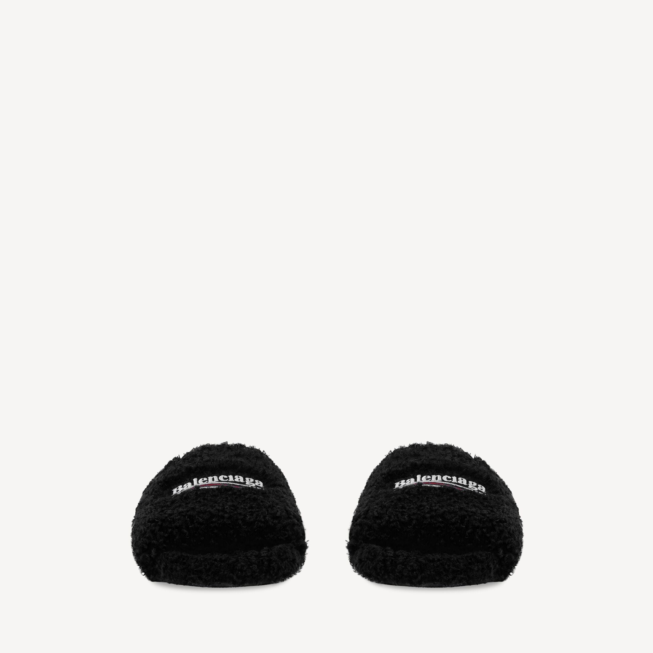 Balenciaga Furry Pool Slide "Black"