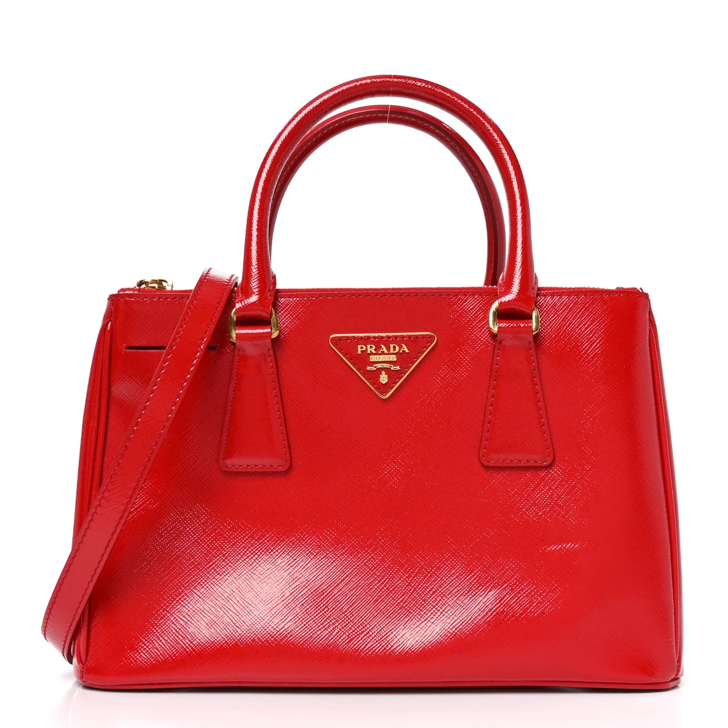 Prada Galleria Saffiano Leather Handbag - Red