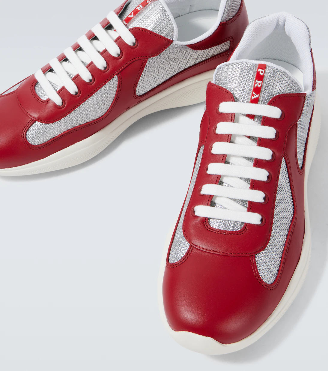 Prada America's Cup Sneaker "Red Silver Grey"