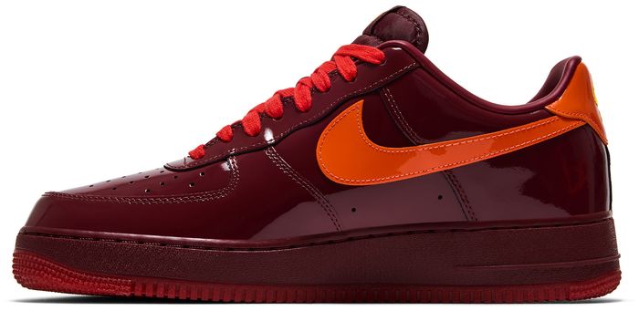 Nike Air Force 1 Low "Burgundy & Orange Patent"