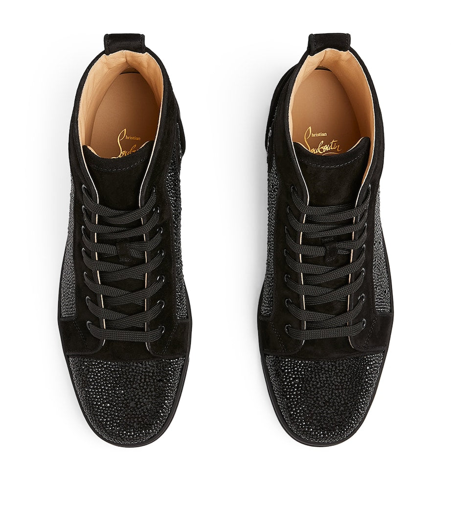 Christian Louboutin Black Strass High-Top Sneakers