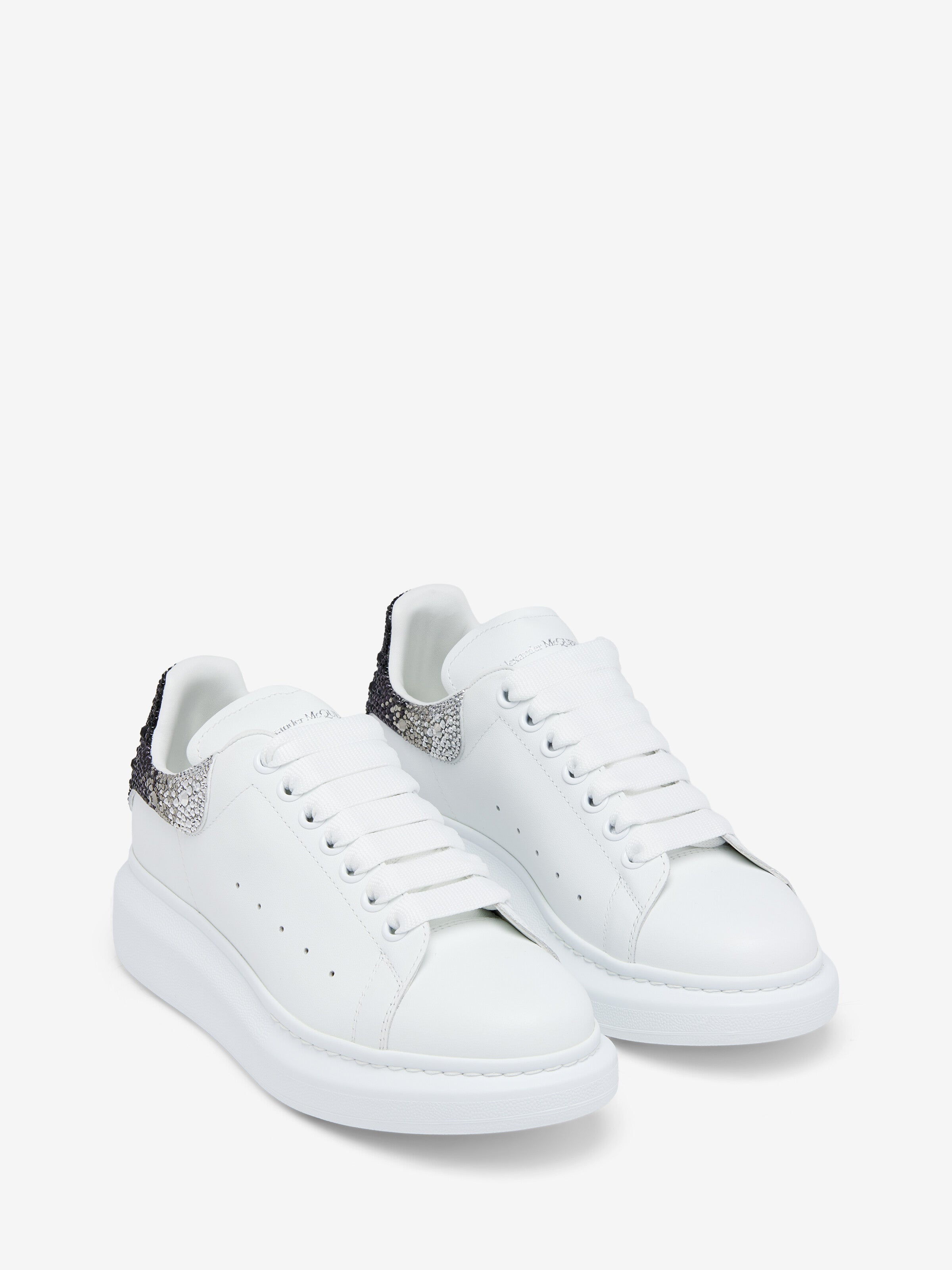 Alexander McQueen Oversized Sneaker "White Black Glitter"