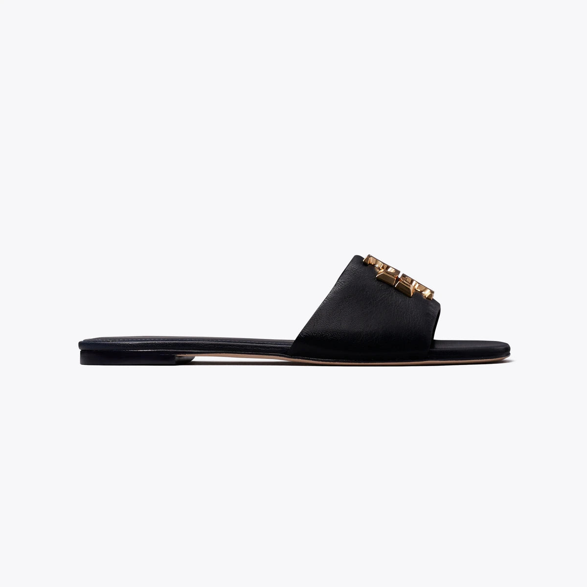 Tory Burch Eleanor Leather Slide "Black Gold"